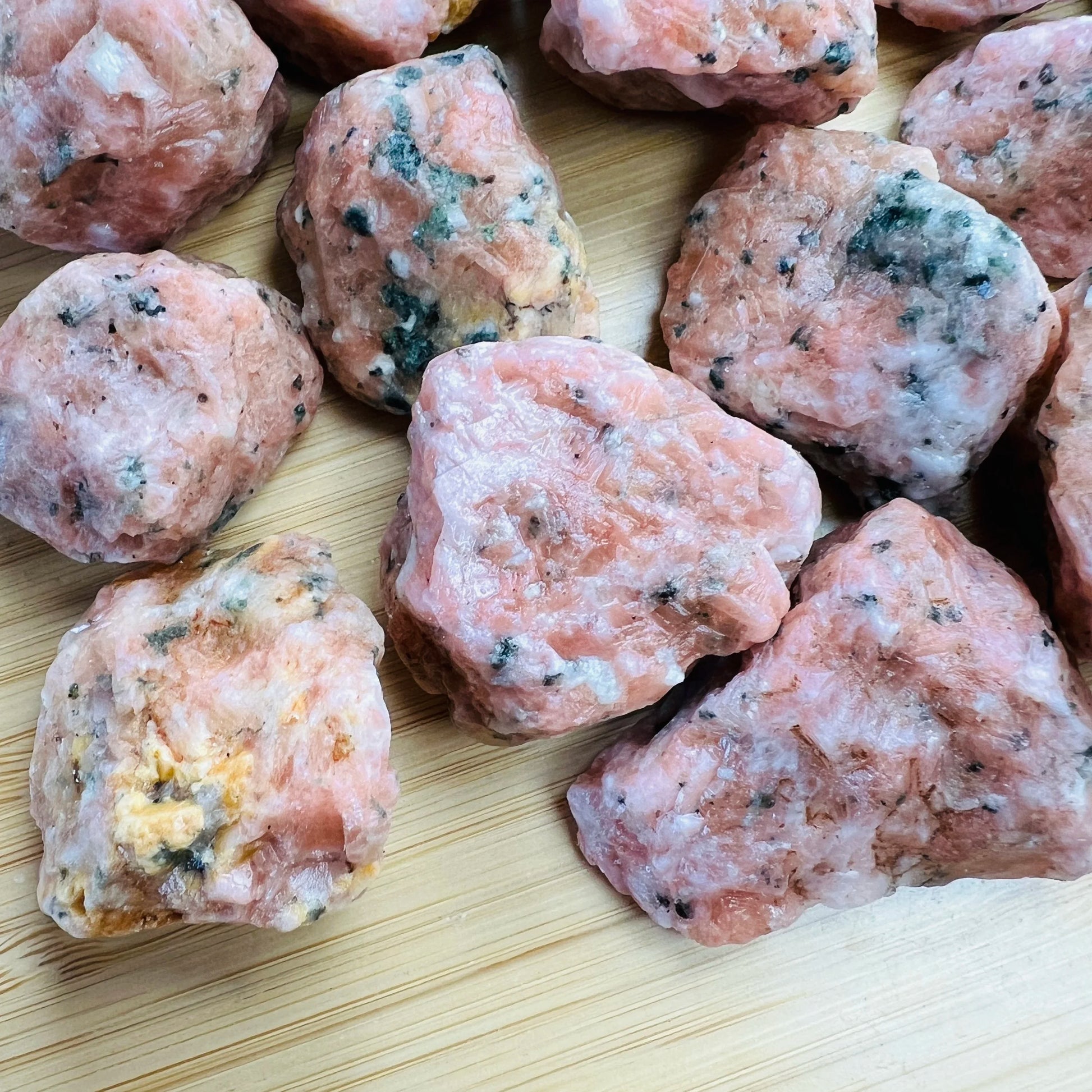 Full profile of Grade A Orange Calcite raw ready to ship from Beyond Bohemian
