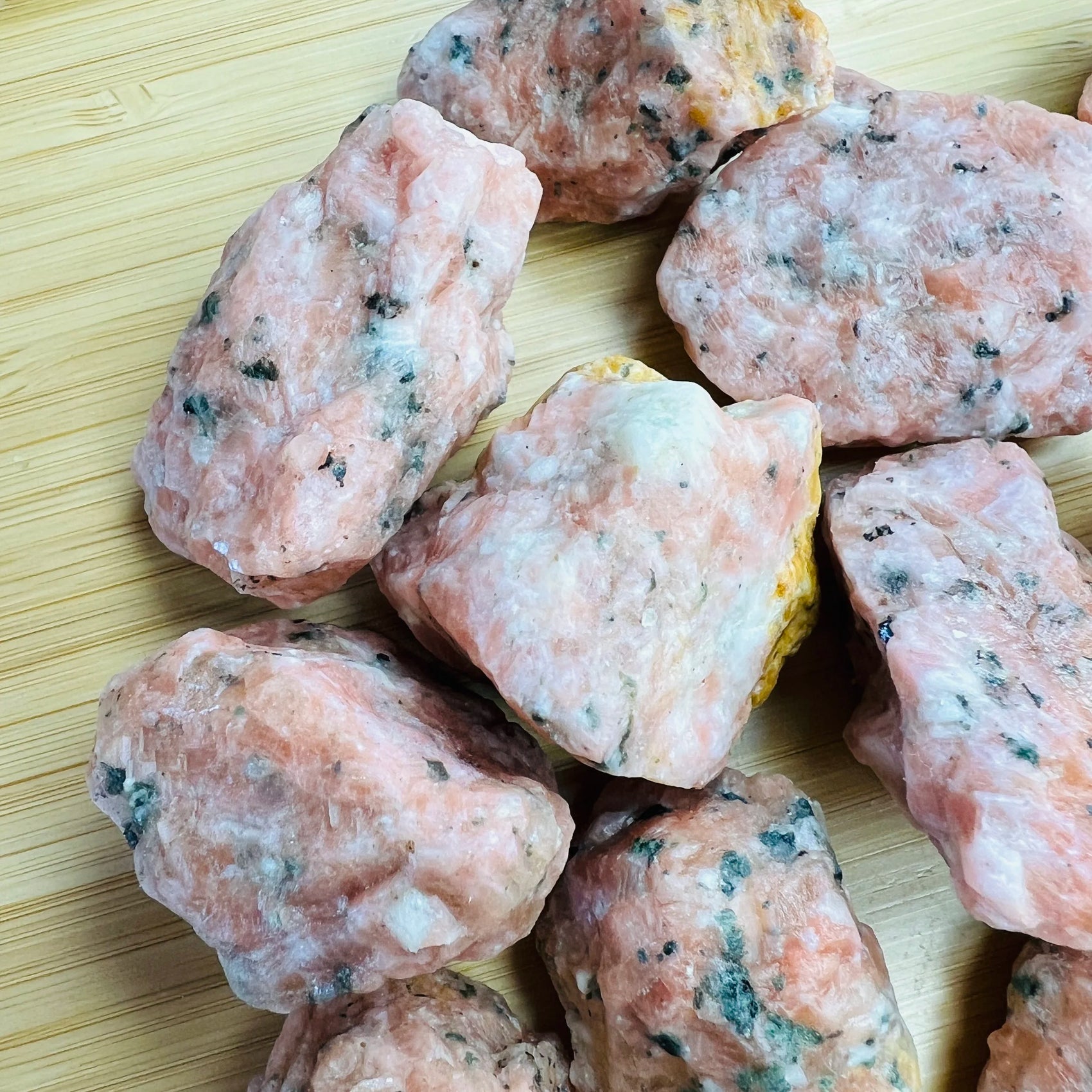 Full profile of Grade A Orange Calcite raw ready to ship from Beyond Bohemian