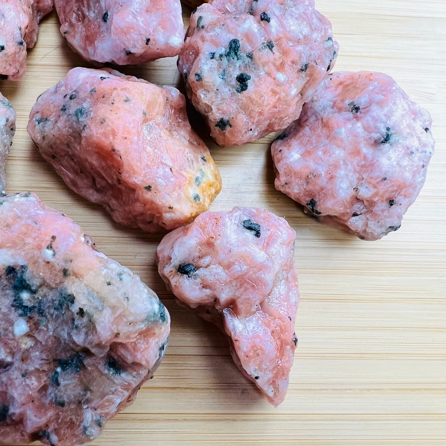 Full profile of Grade A Orange Calcite raw ready to ship from Beyond Bohemian
