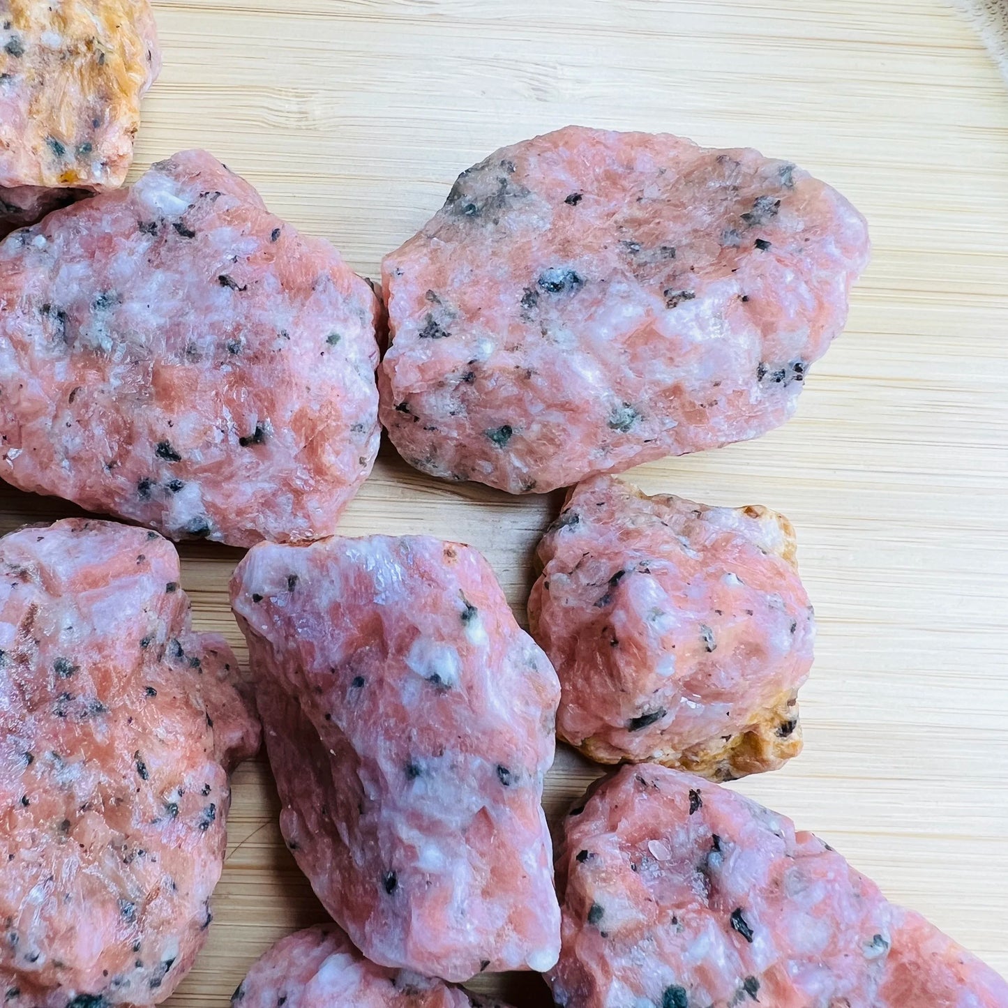 Full profile of Grade A Orange Calcite raw ready to ship from Beyond Bohemian