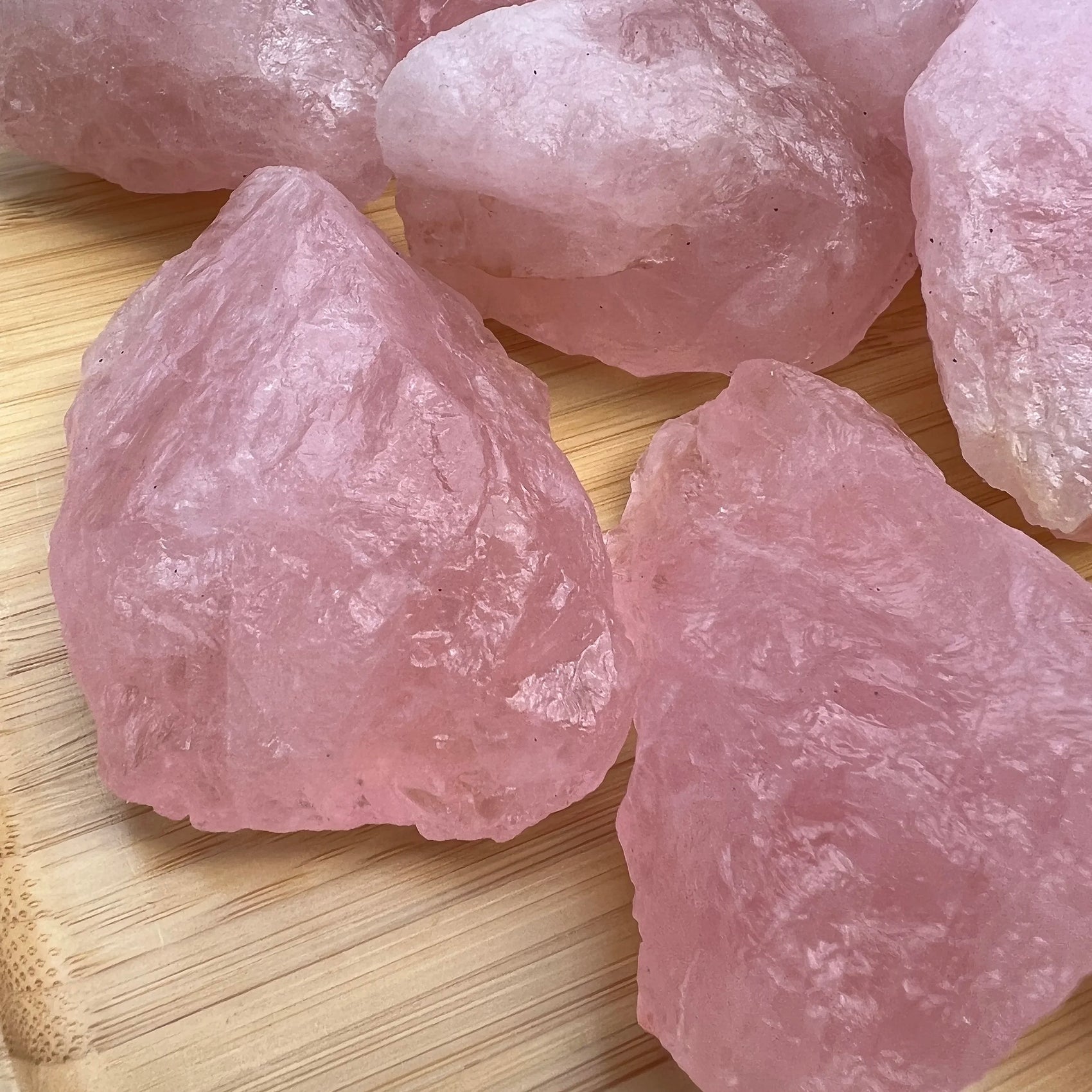 Handheld Rose Quartz raw crystal from Brazil for meditation, Emotional Healing and Stress Relief