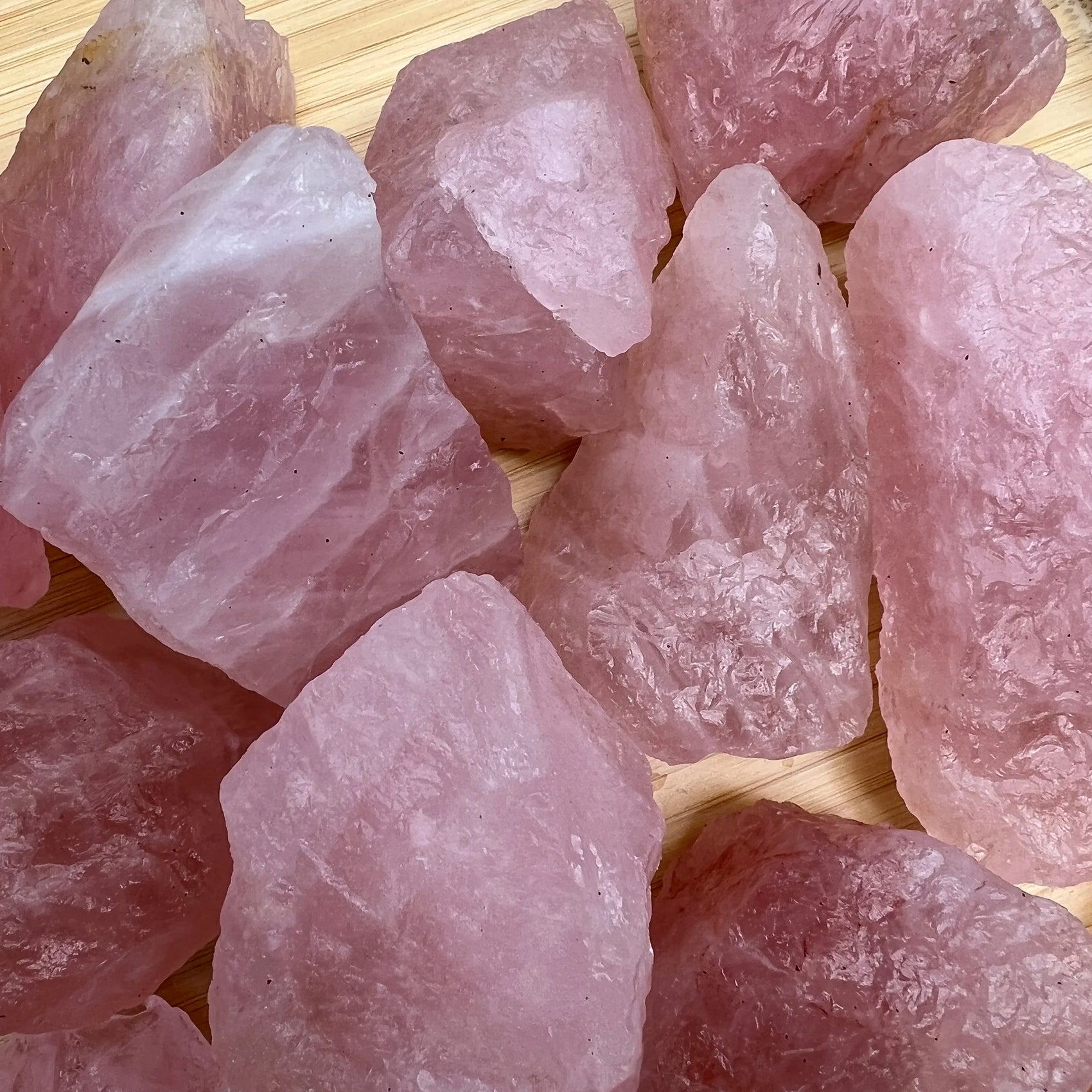 Rose Quartz raw crystal in Pink tones from Brazil for Emotional Healing and Stress Relief