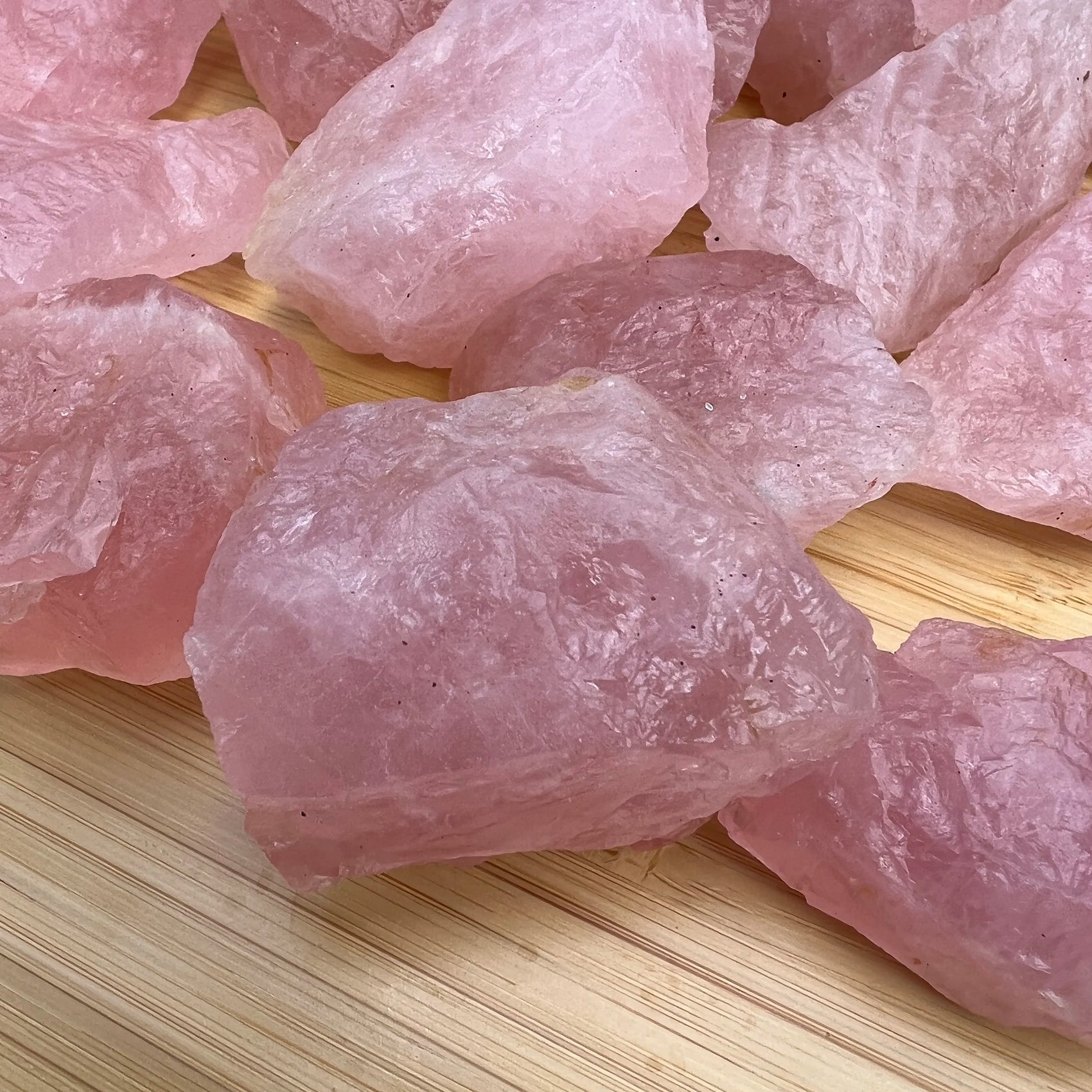 Close-up of Rose Quartz raw crystal from Brazil, soothing wellness stone for Emotional Healing