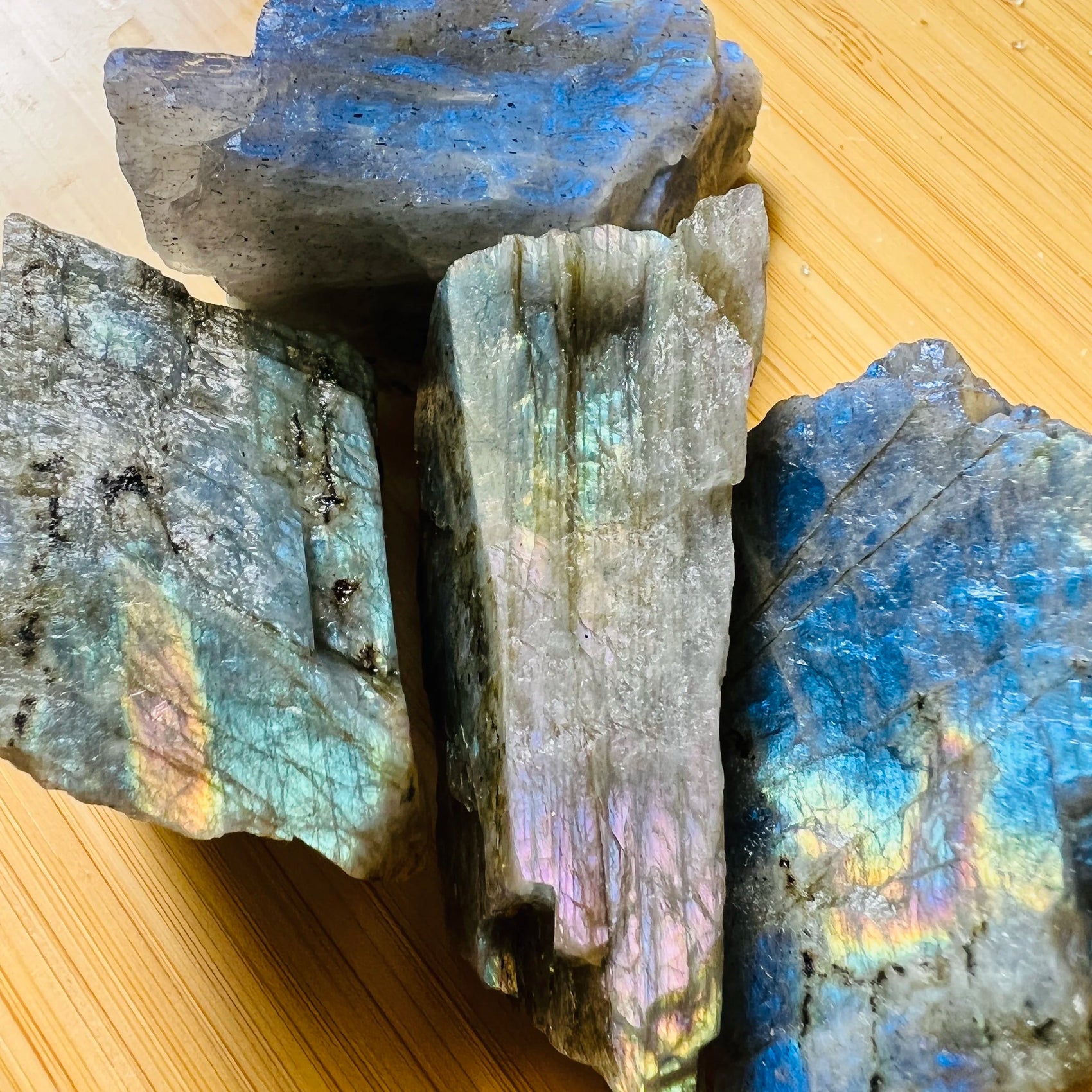Labradorite raw stone in Gray, Rainbow tones, ethically sourced from Madagascar for Protection and Intuition