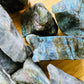 Full profile of Grade AA Labradorite raw ready to ship from Beyond Bohemian
