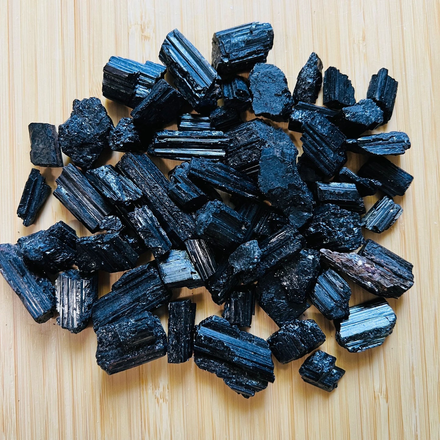Full profile of Grade AA Black Tourmaline raw ready to ship from Beyond Bohemian