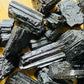 Detail shot of Grade AA Black Tourmaline raw under natural light