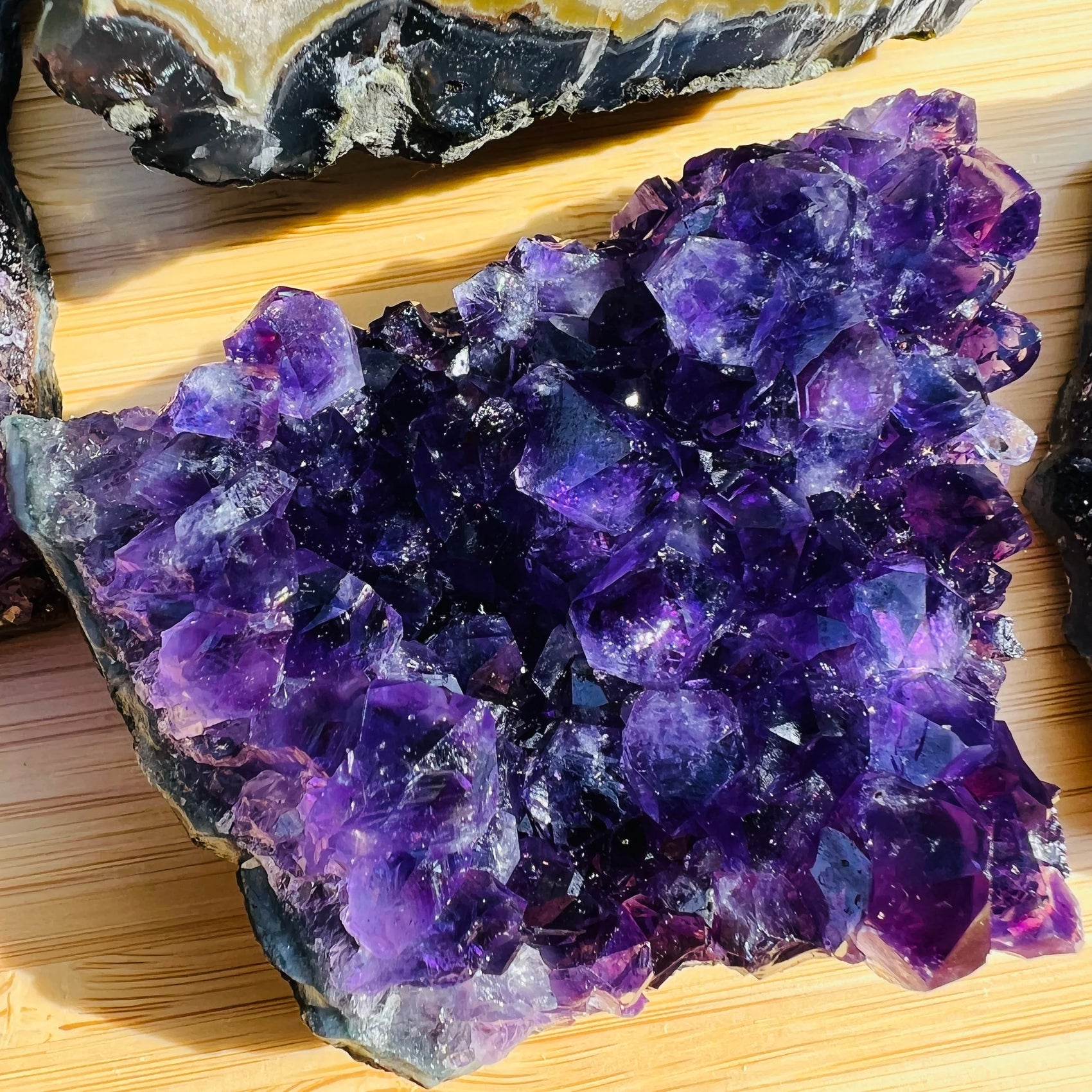 Full profile of Grade AAA Amethyst cluster ready to ship from Beyond Bohemian