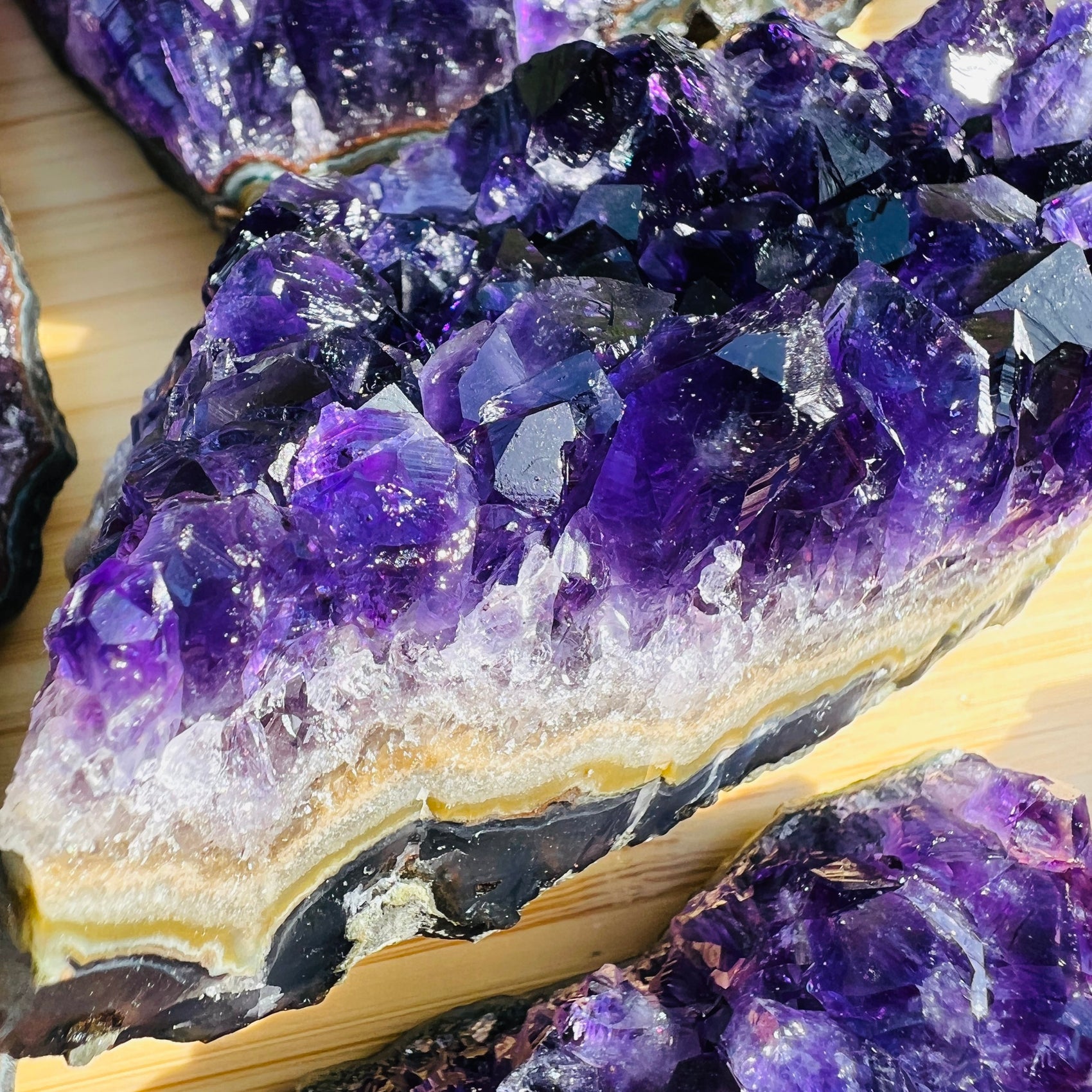 Full profile of Grade AAA Amethyst cluster ready to ship from Beyond Bohemian