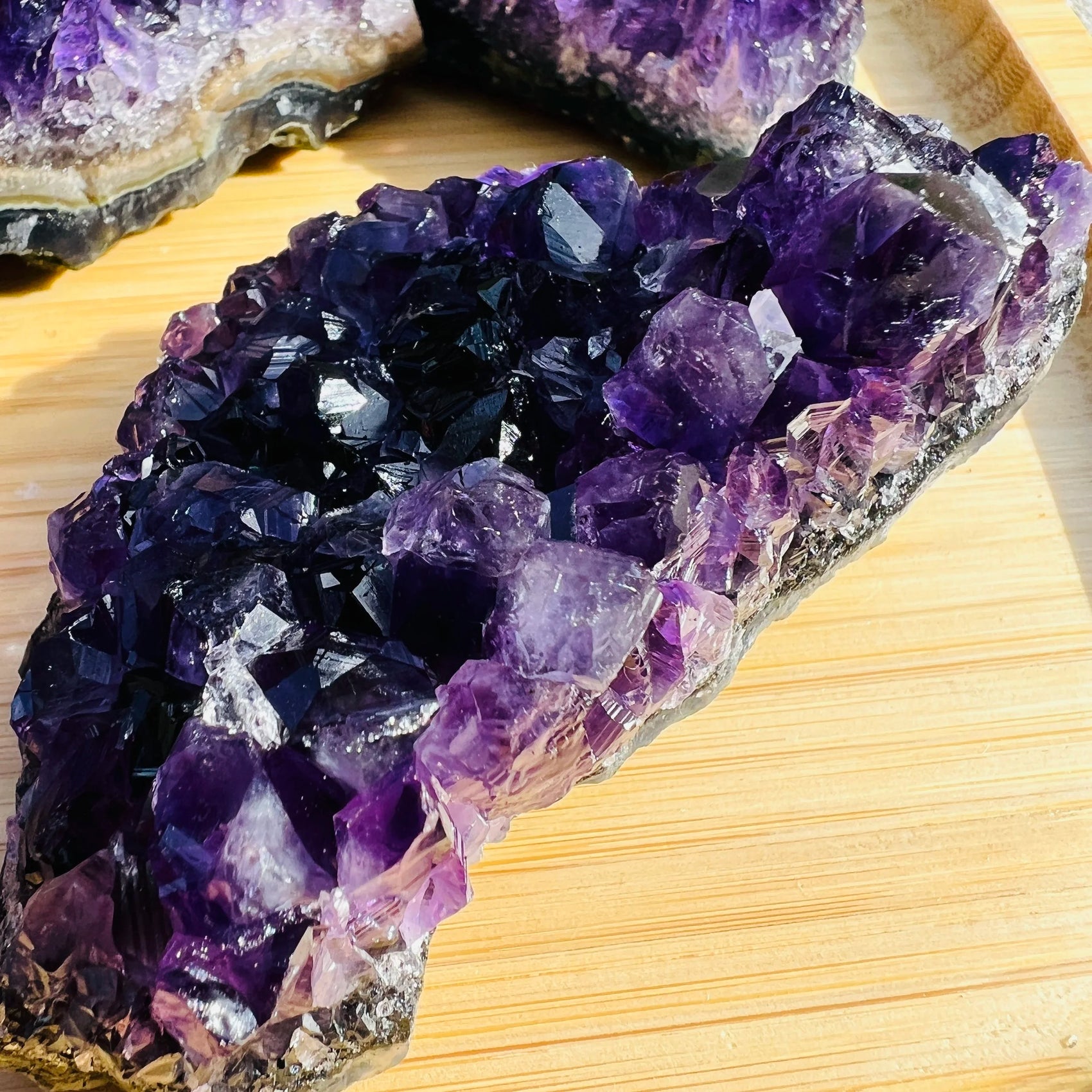 Full profile of Grade AAA Amethyst cluster ready to ship from Beyond Bohemian