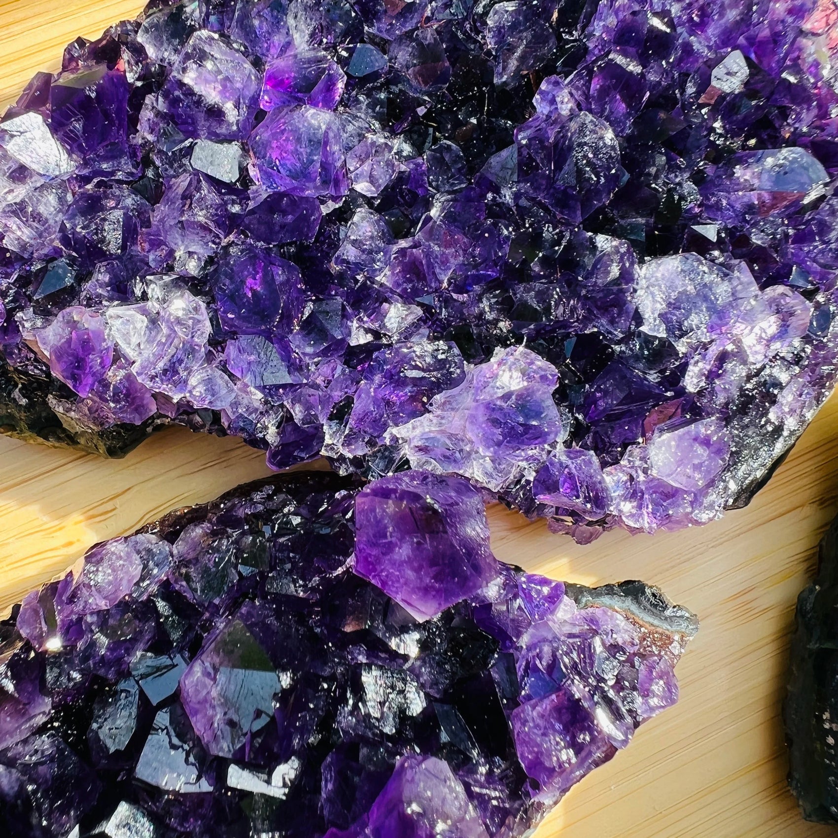 Full profile of Grade AAA Amethyst cluster ready to ship from Beyond Bohemian