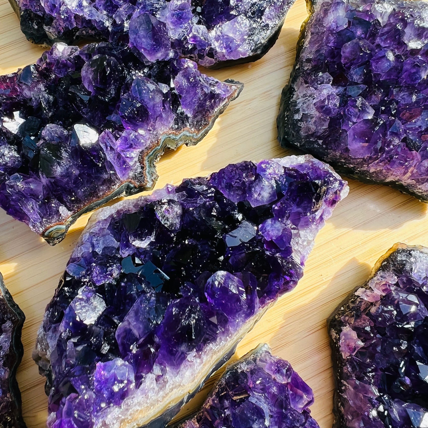 Full profile of Grade AAA Amethyst cluster ready to ship from Beyond Bohemian