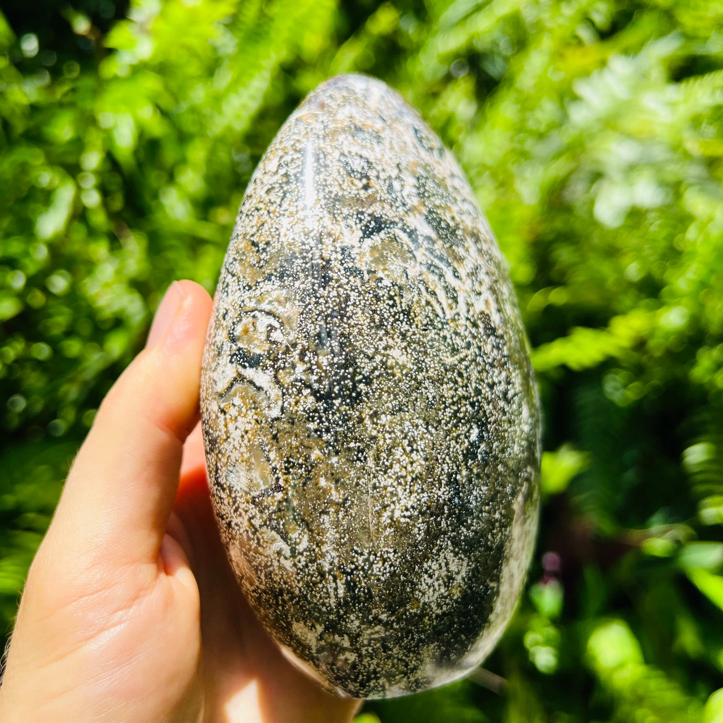 Full profile of Grade A Ocean Jasper freeform ready to ship from Beyond Bohemian