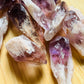 Back view of Amethyst raw point, showing natural form, to support Stress Relief.