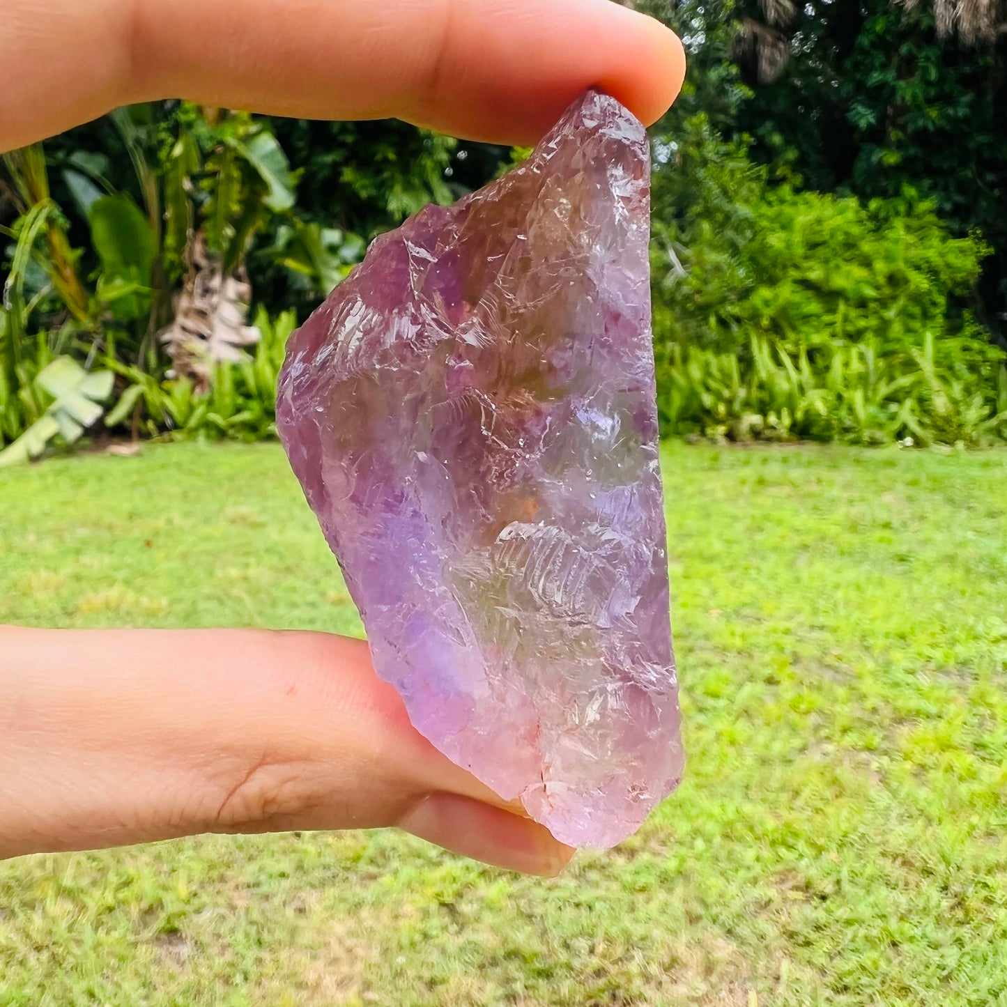 Full profile of Grade AA Ametrine raw ready to ship from Beyond Bohemian
