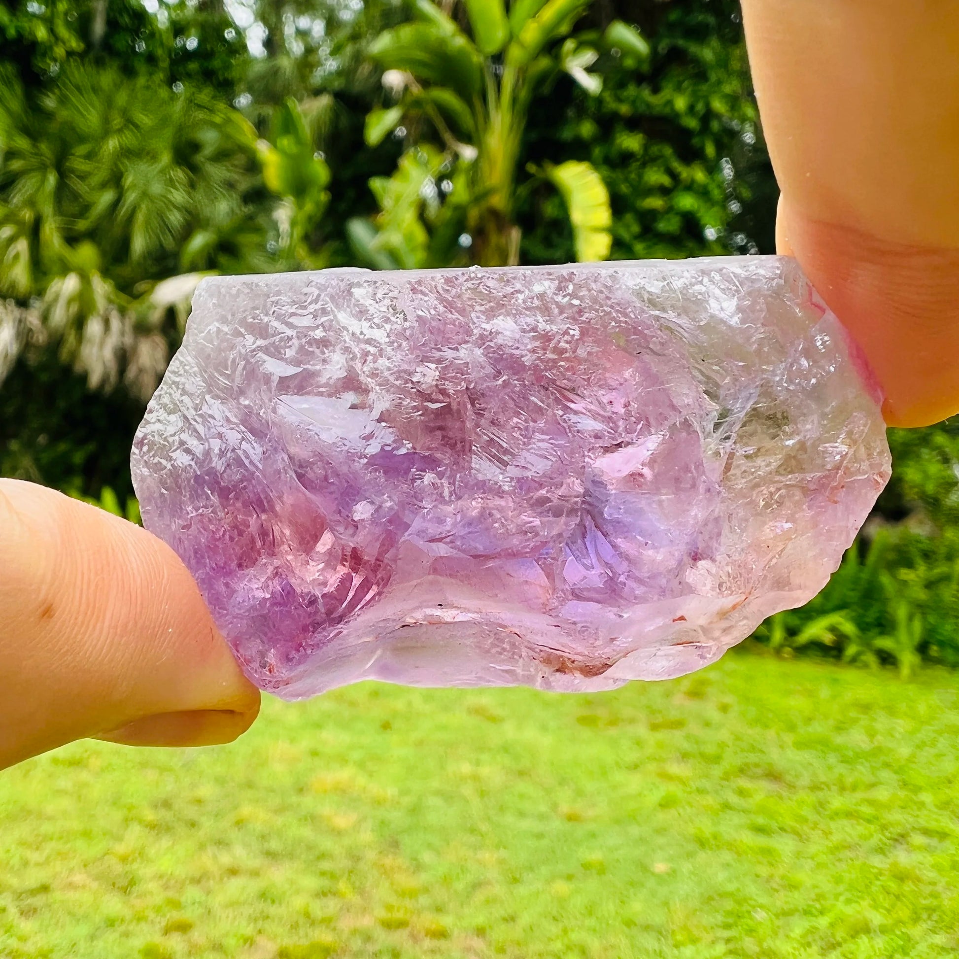 Full profile of Grade AA Ametrine raw ready to ship from Beyond Bohemian