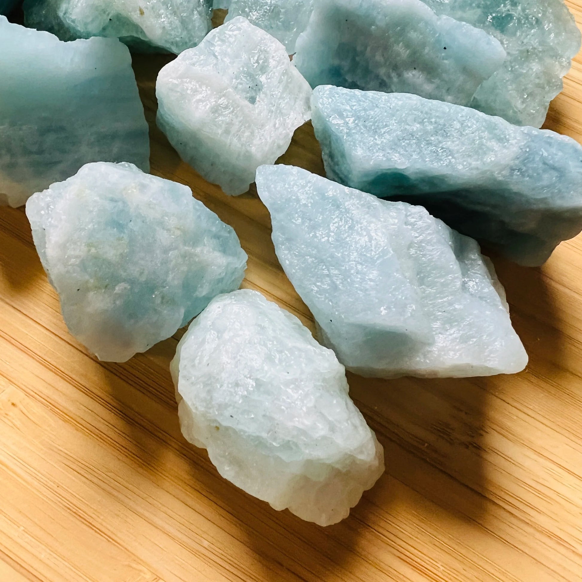 Full profile of Grade AA Aquamarine raw ready to ship from Beyond Bohemian
