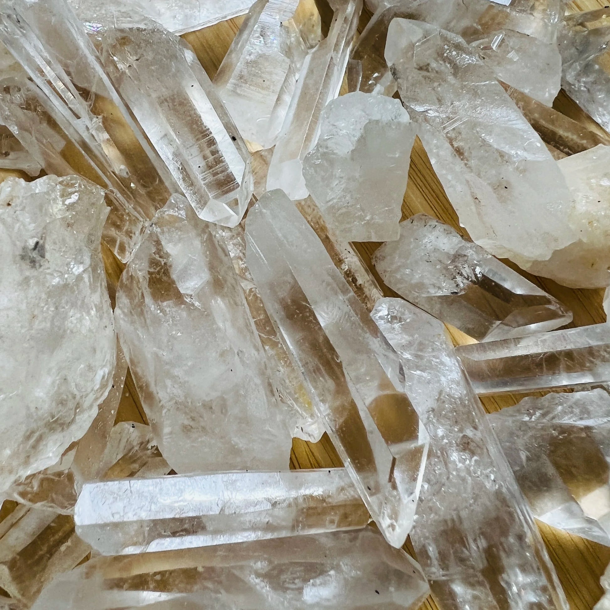 Full profile of Grade AA Lemurian Quartz point ready to ship from Beyond Bohemian