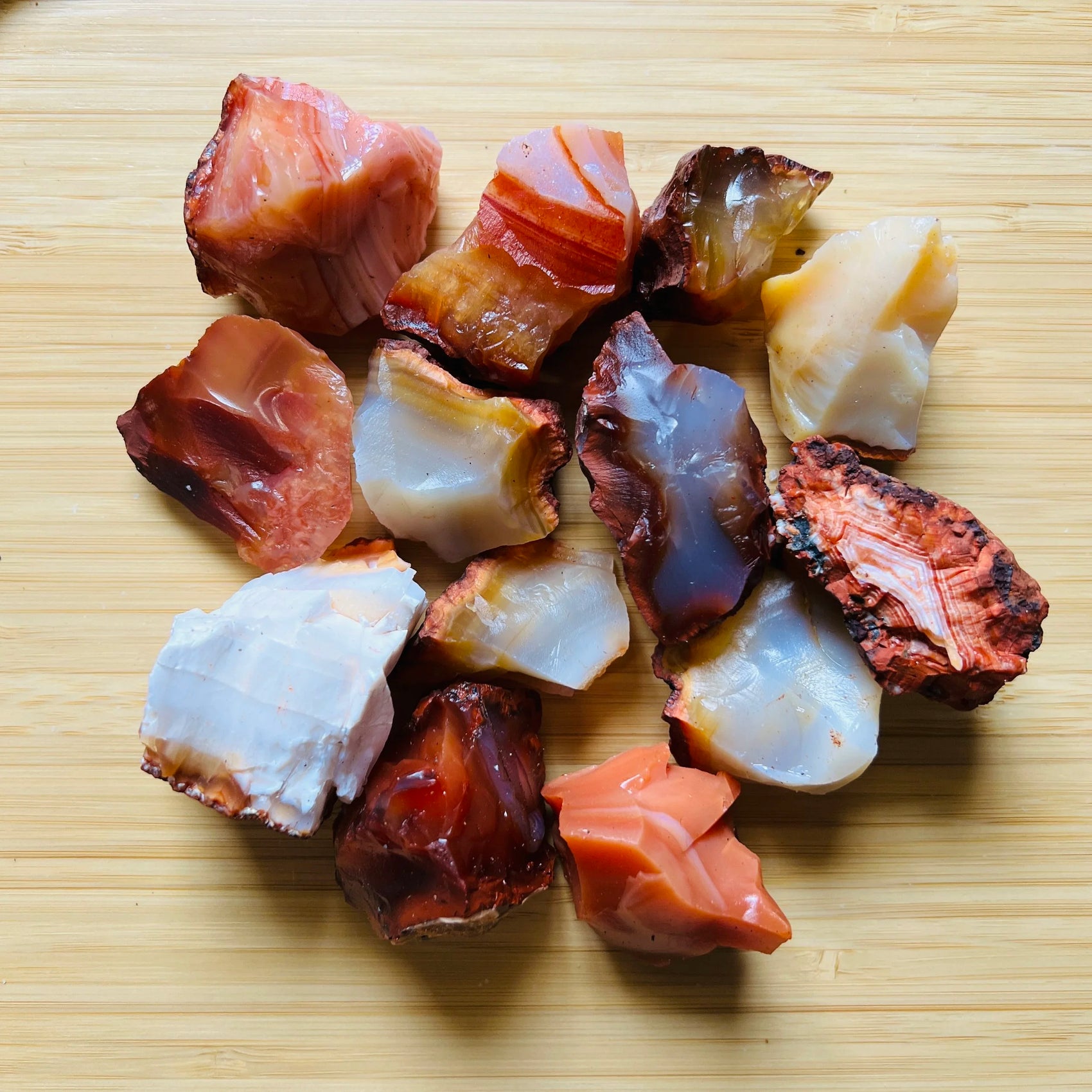 Carnelian raw stone in Orange, Red tones from Madagascar for Confidence and Creativity