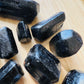 Full profile of Grade A Black Tourmaline raw ready to ship from Beyond Bohemian