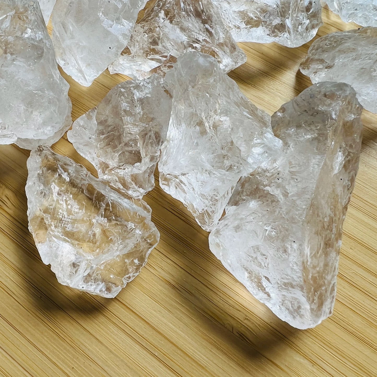 Alternate angle of Grade AA Clear Quartz raw showing overall shape