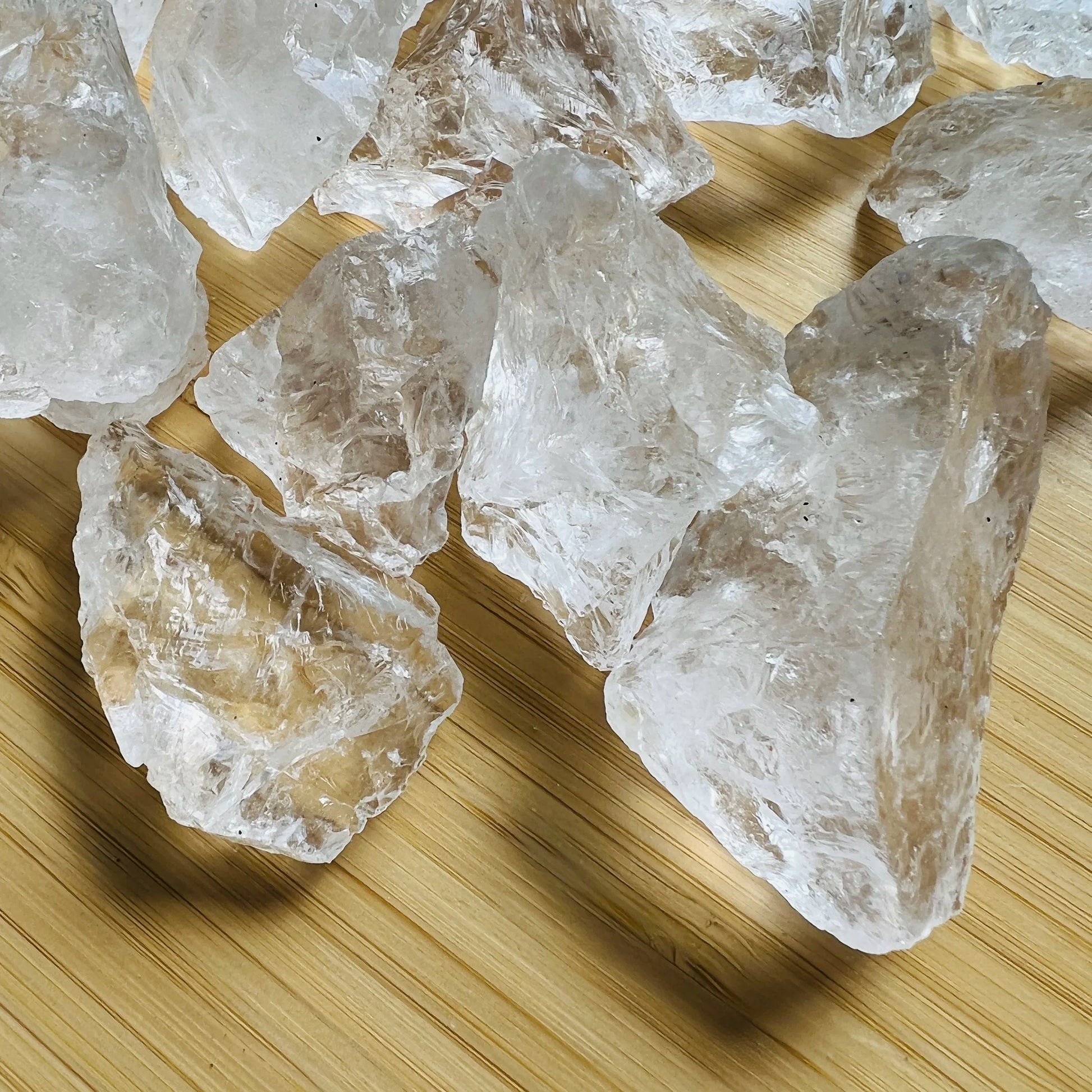 Alternate angle of Grade AA Clear Quartz raw showing overall shape