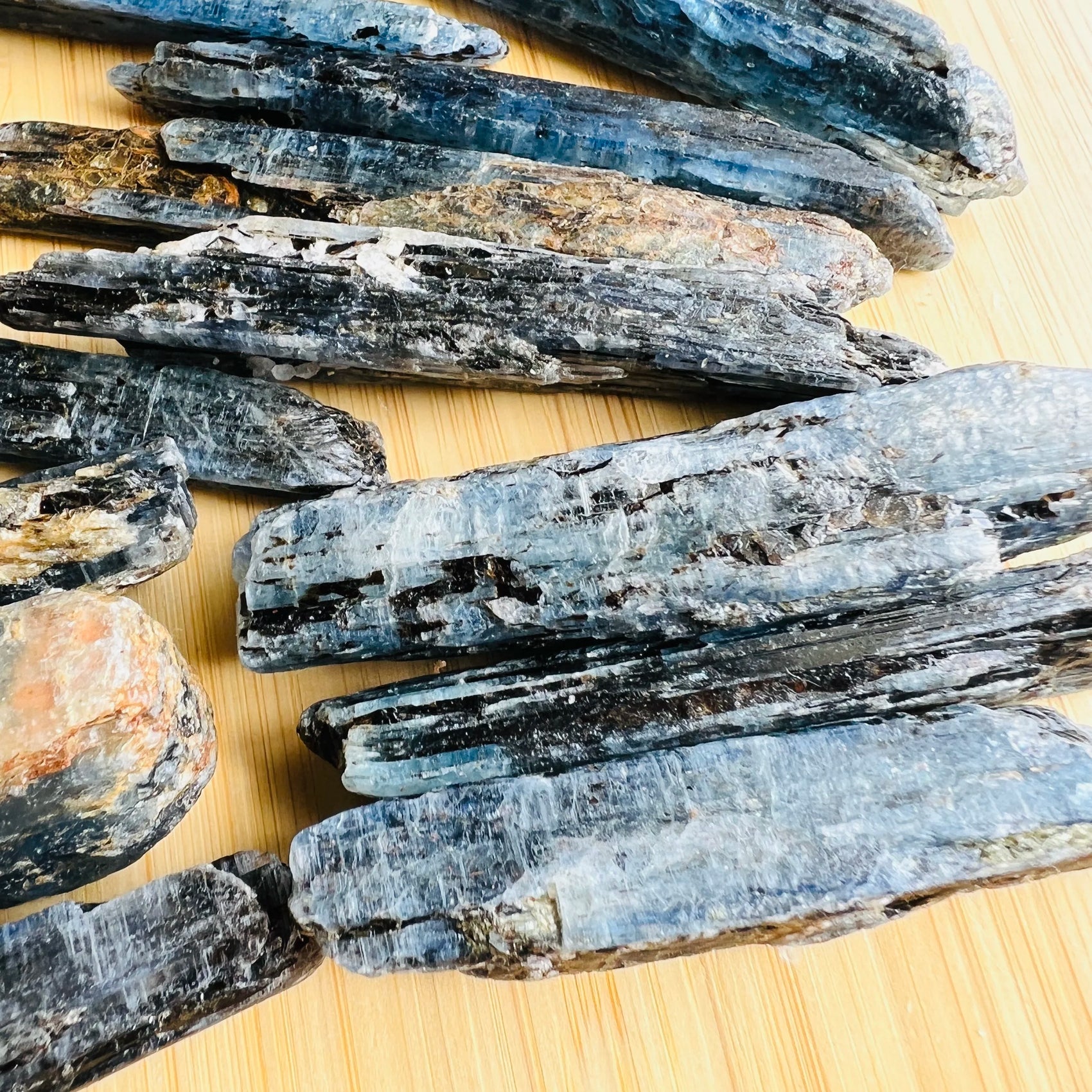 Alternate angle of Blue Kyanite raw stone, Zimbabwe-sourced.