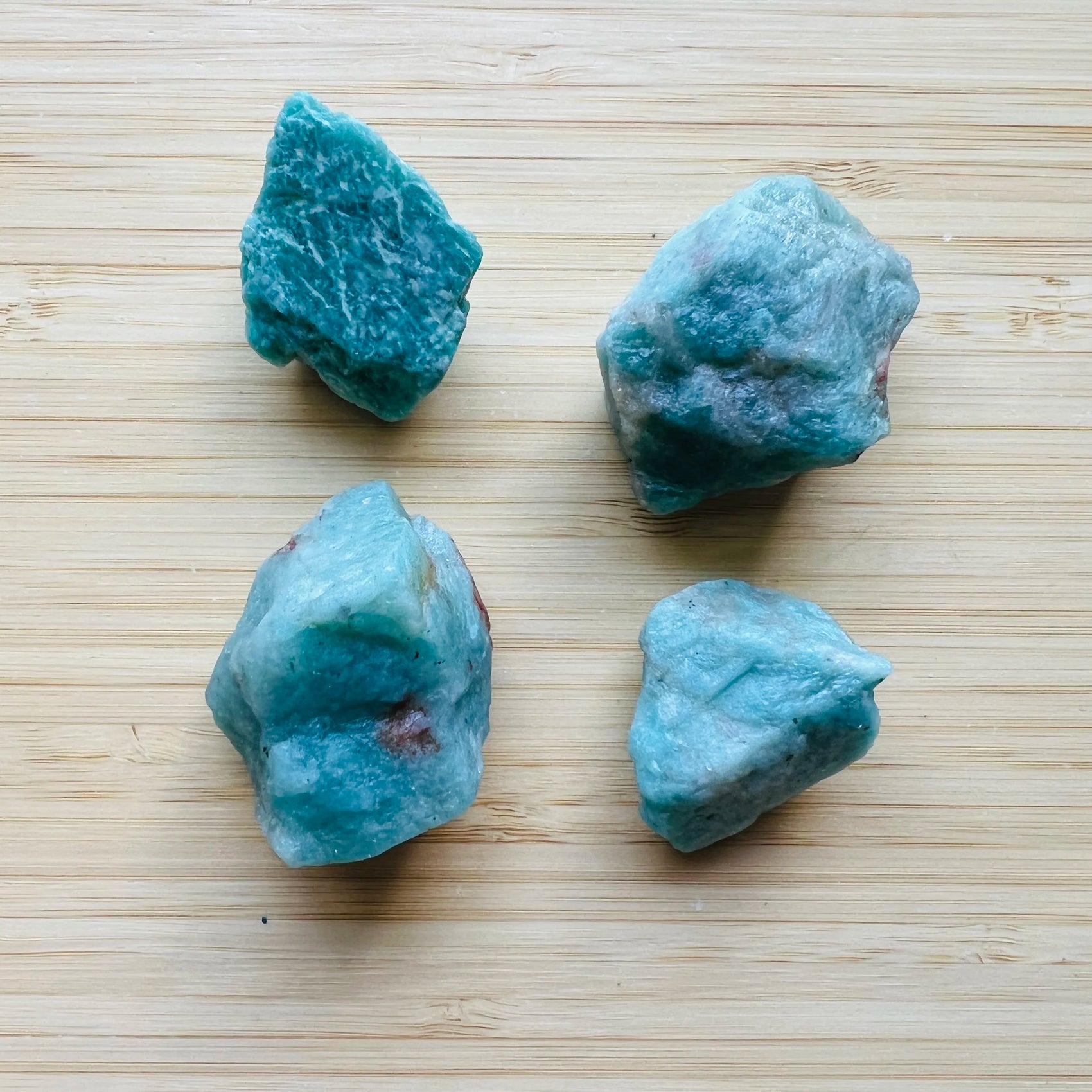 Close-up of Amazonite raw stone from Canada, soothing wellness stone for Emotional Healing