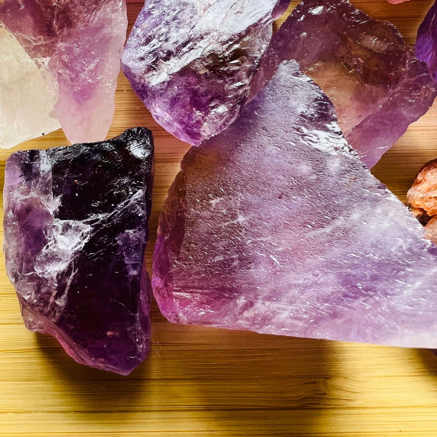 Full profile of Grade AA Ametrine raw ready to ship from Beyond Bohemian