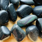 Full profile of Grade AA Rainbow Obsidian tumbled stone ready to ship from Beyond Bohemian