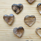 Bird's-eye view of Smoky Quartz polished heart, sourced from Brazil.