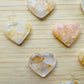 Back view of Golden Healer polished heart, turned to for Healing, from Minas Gerais, Brazil.