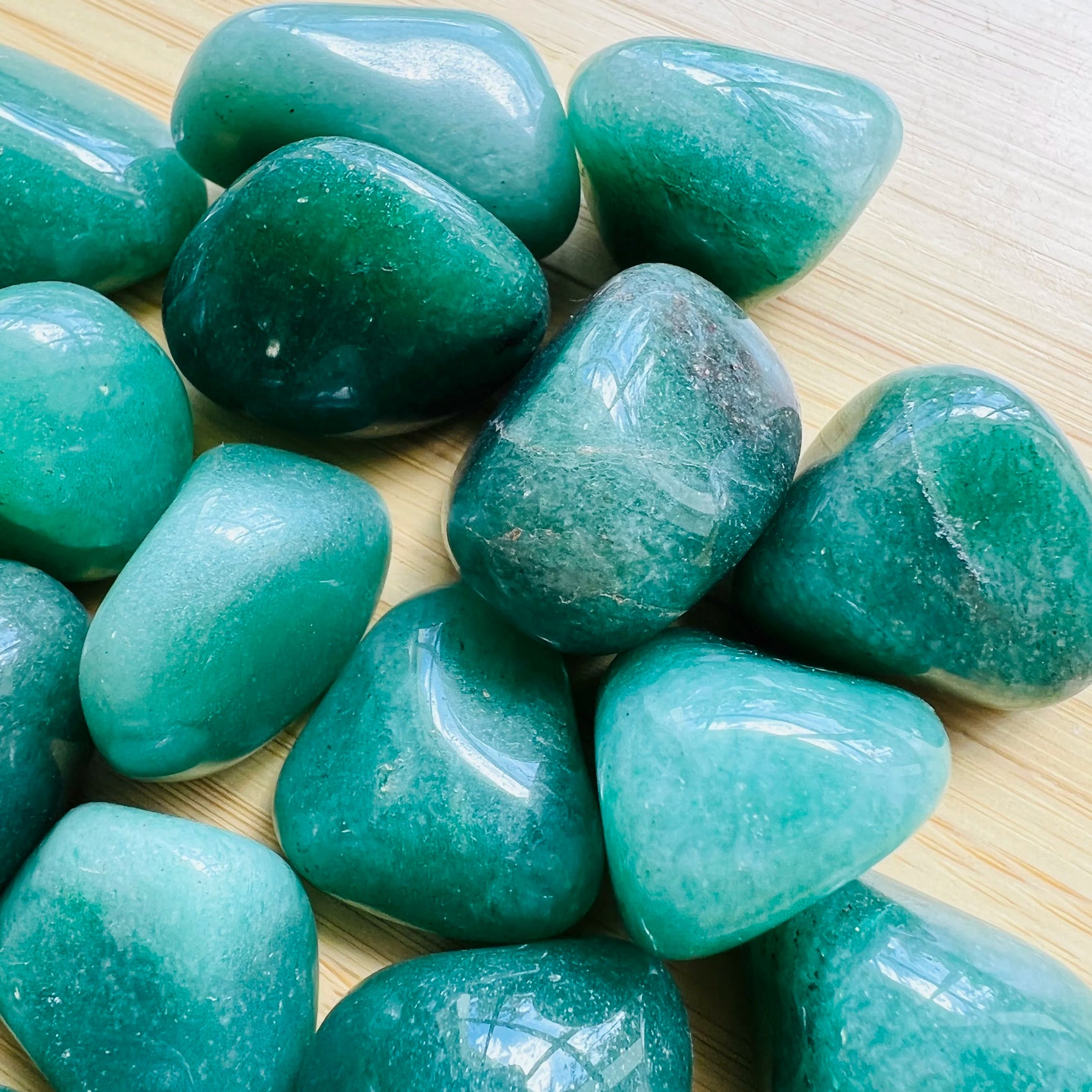 Bulk Aventurine tumbled stones from Brazil, Green stones for Abundance