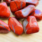 Handheld Red Jasper tumbled stone from South Africa for meditation, Confidence and Protection
