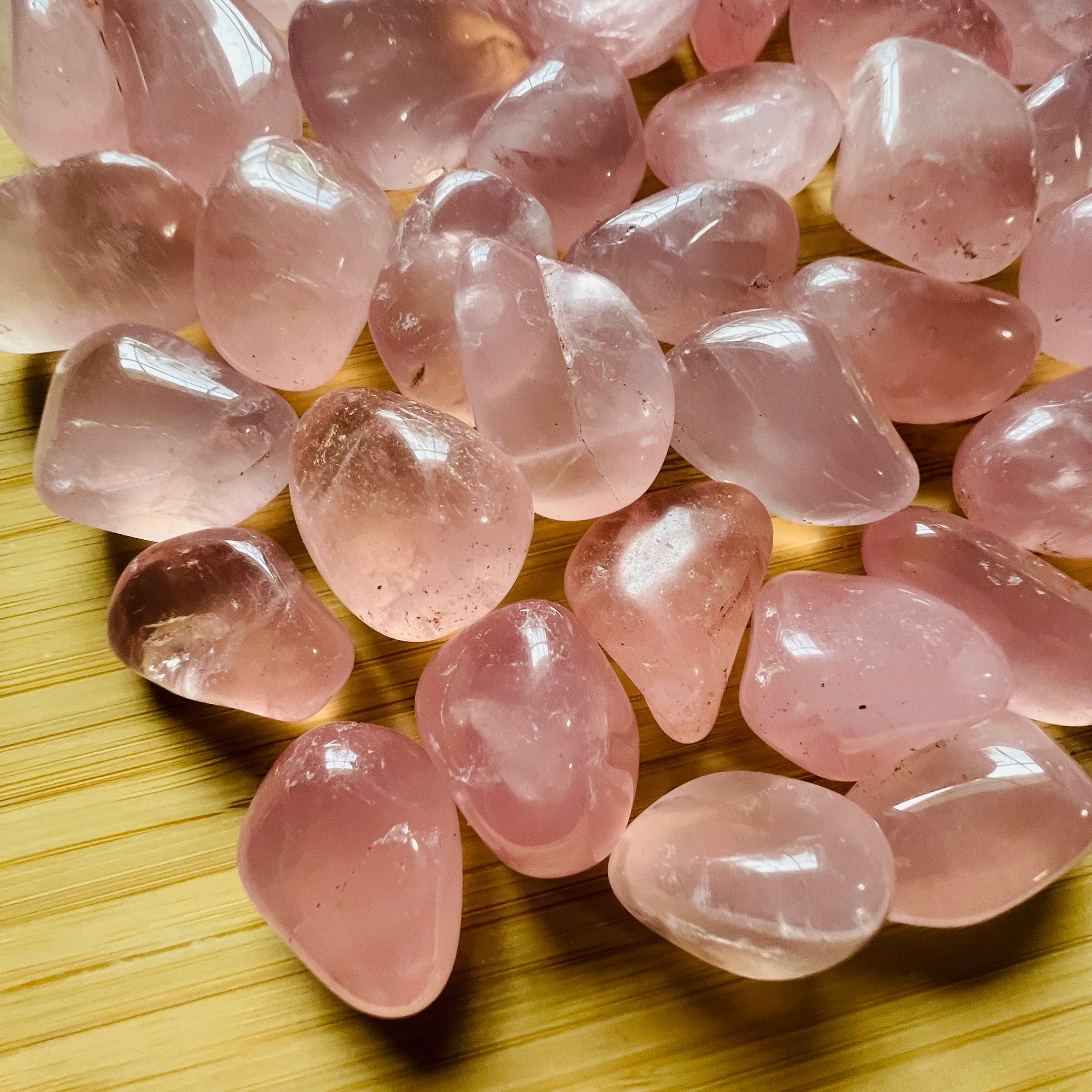 Rose Quartz tumbled stones from Brazil, Pink stones for Emotional Healing