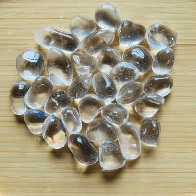 Ethically sourced Grade AAA Clear Quartz tumbled stone from Minas Gerais, Brazil at Beyond Bohemian