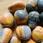 Close-up of Bumblebee Jasper crystal from Indonesia, soothing wellness stone for Energy