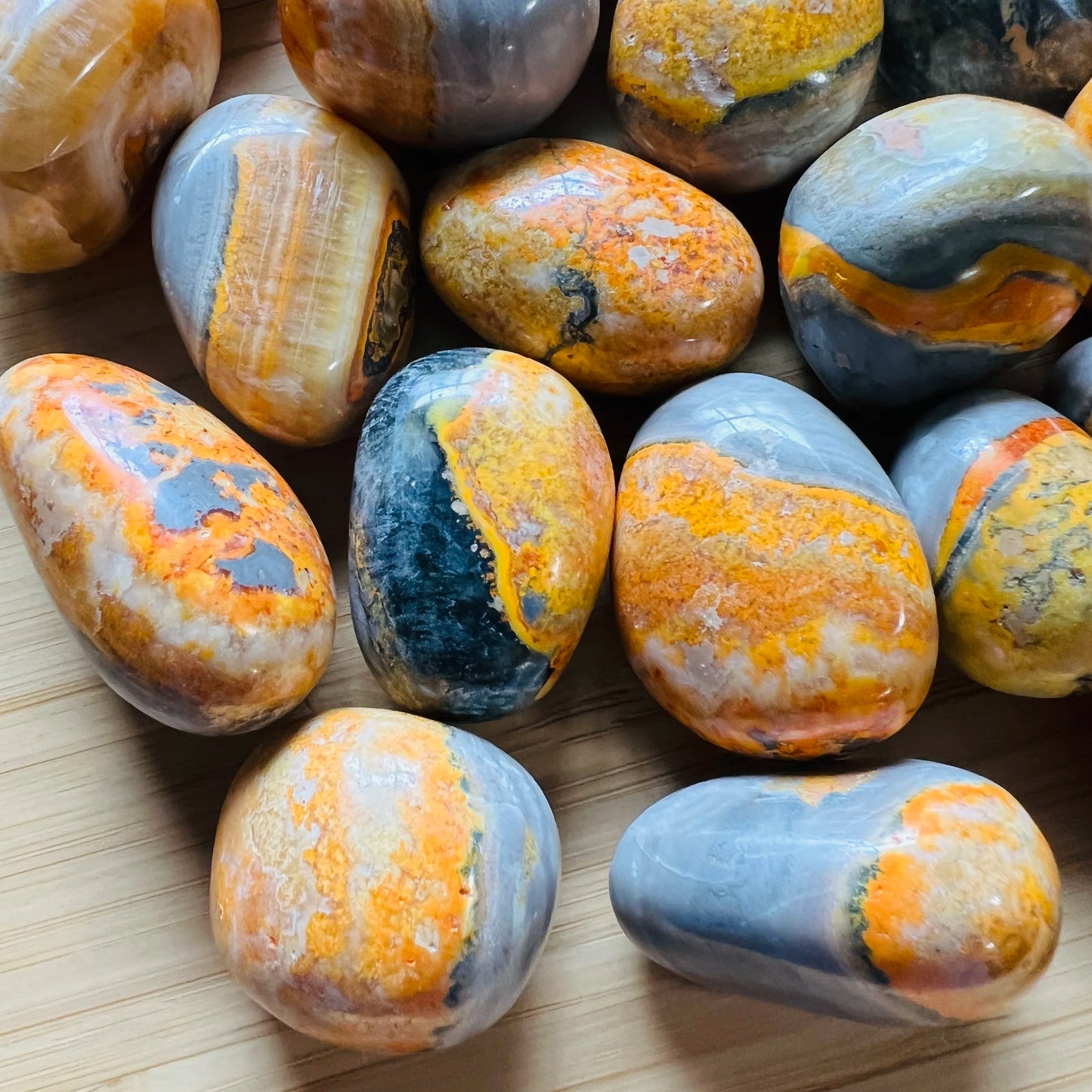 Bumblebee Jasper crystal from Indonesia with Yellow, Black color, polished finish for mindful calm