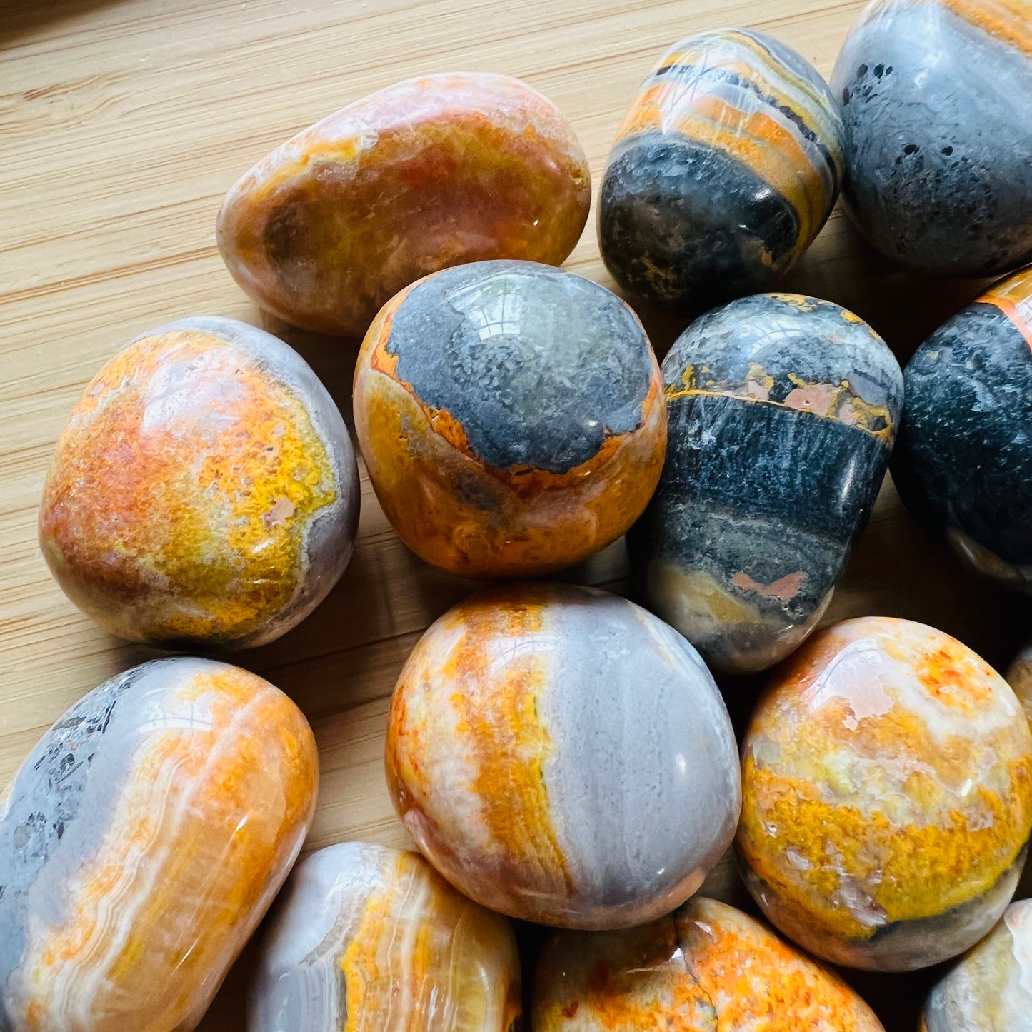 Handheld Bumblebee Jasper crystal from Indonesia for meditation, Energy and Manifestation