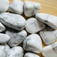 Howlite tumbled stones from Zimbabwe, White, Gray stones for Meditation