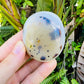 Size comparison with a Dendritic Agate palm stone traditionally used for Grounding and Healing.