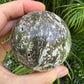 Full profile of Grade AA Ocean Jasper sphere ready to ship from Beyond Bohemian