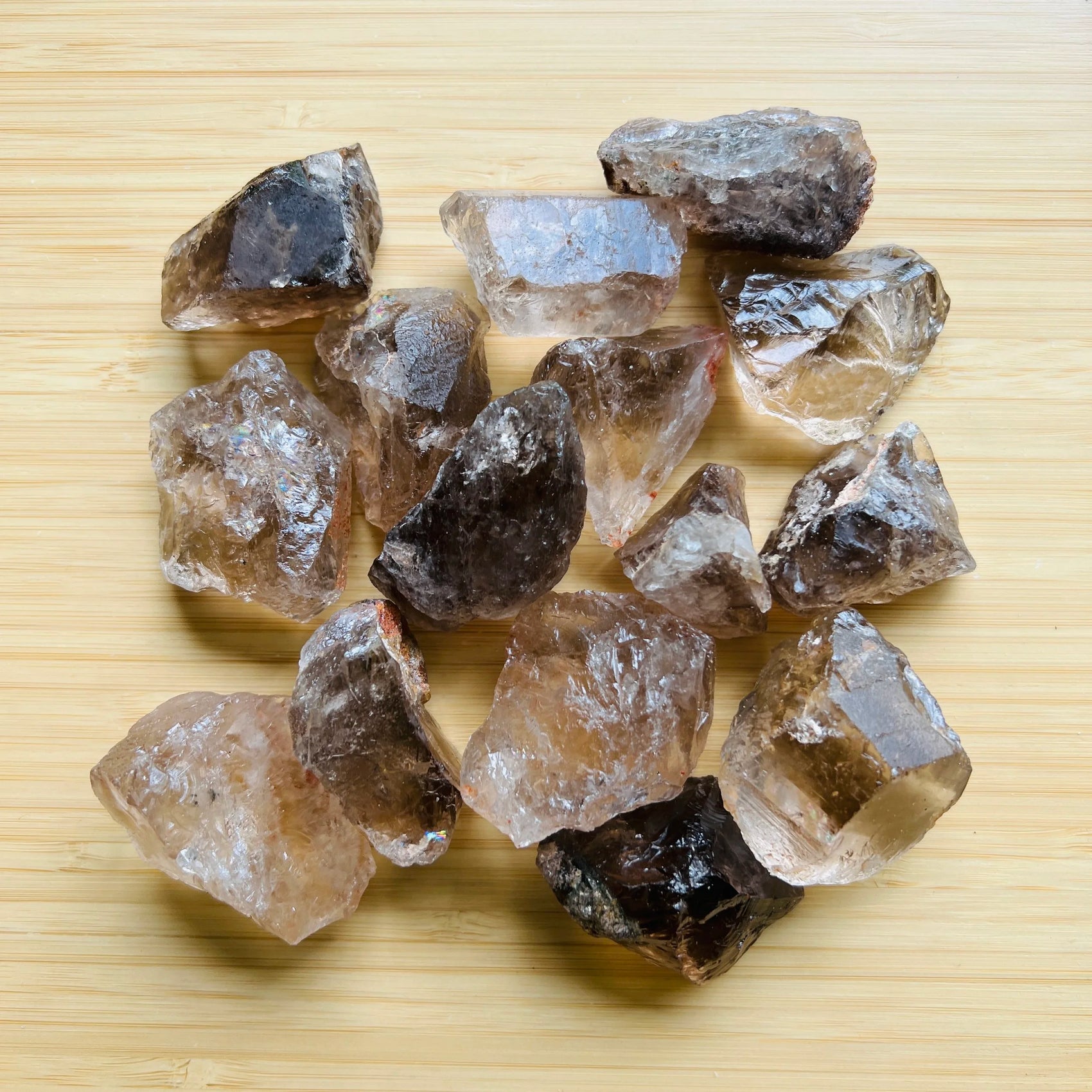 Smoky Quartz raw crystals from Brazil, Brown, Gray stones for Stress Relief