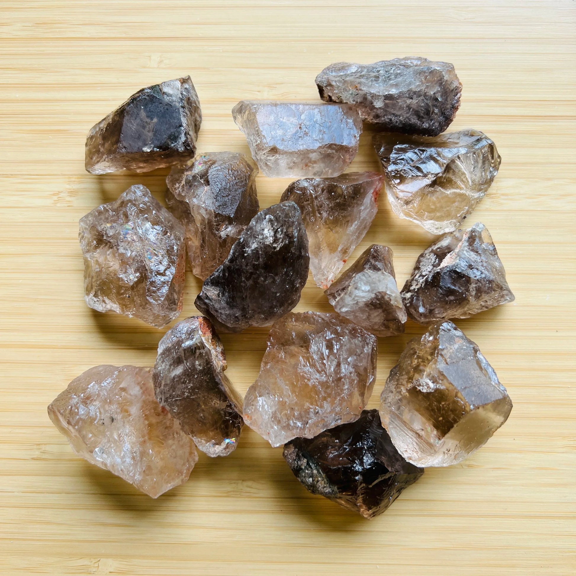 Full profile of Grade AA Smoky Quartz raw ready to ship from Beyond Bohemian