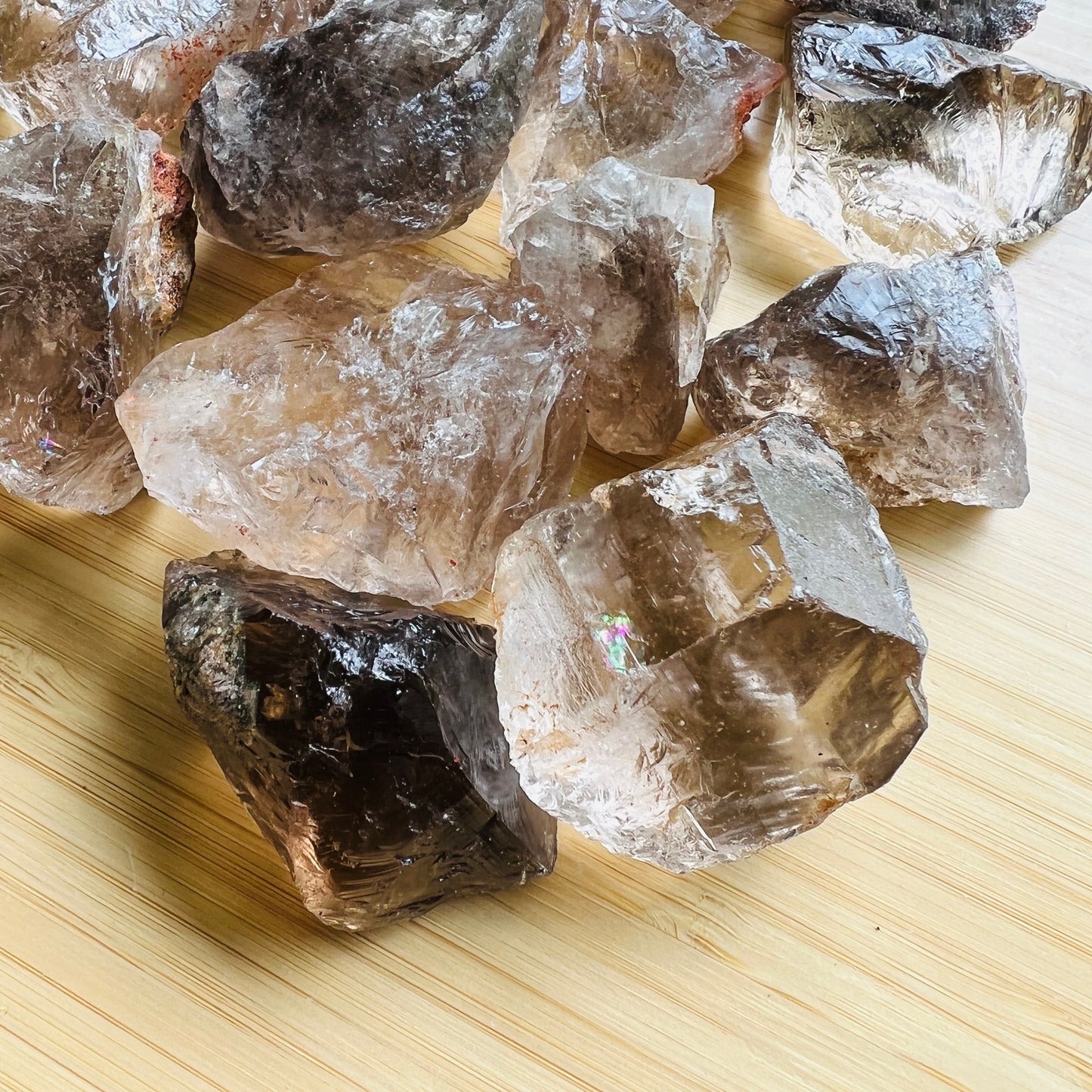 Full profile of Grade AA Smoky Quartz raw ready to ship from Beyond Bohemian
