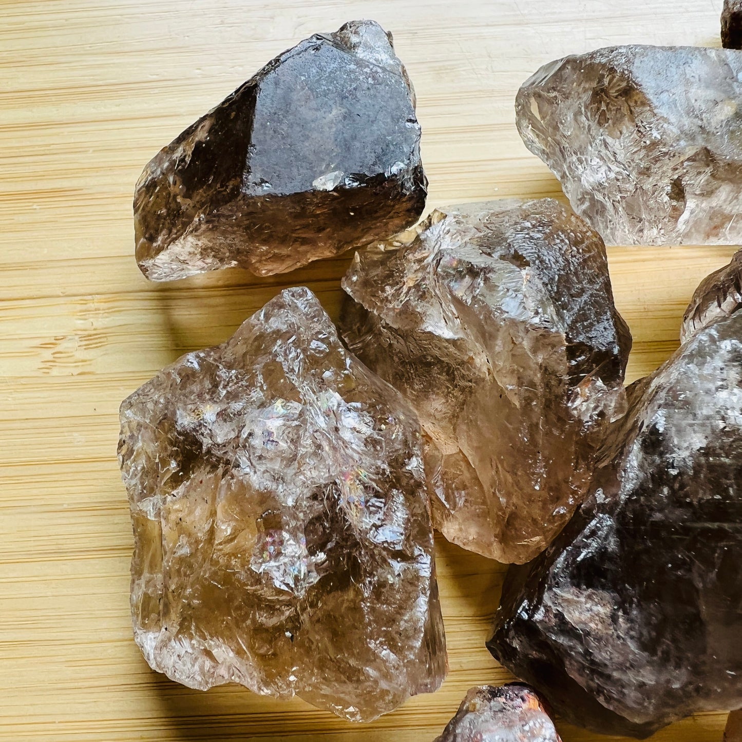 Full profile of Grade AA Smoky Quartz raw ready to ship from Beyond Bohemian