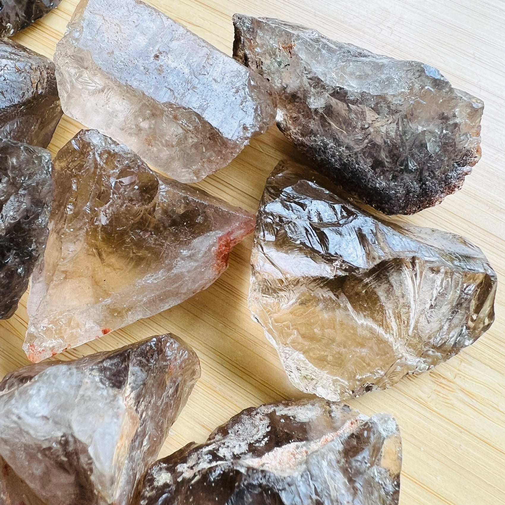 Handheld Smoky Quartz raw crystal from Brazil for meditation, Stress Relief and Protection