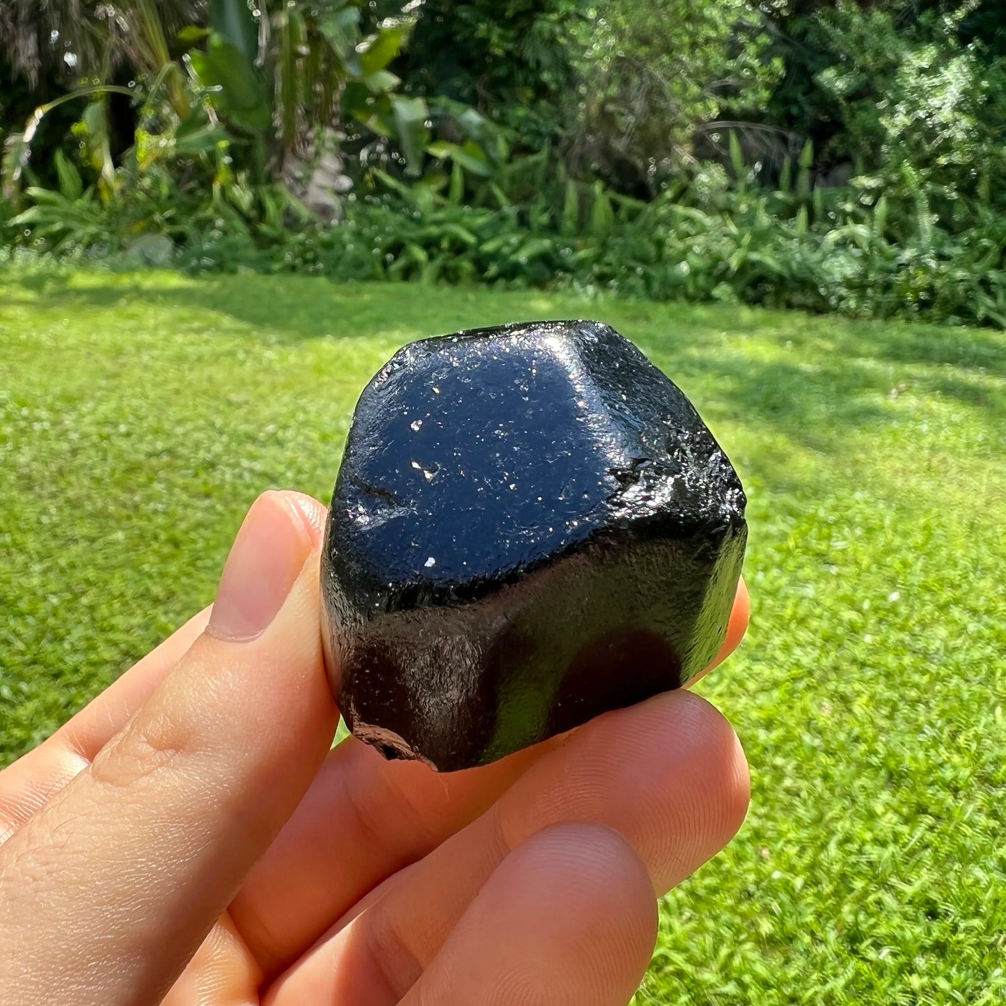 Base detail of Grade A Black Tourmaline raw