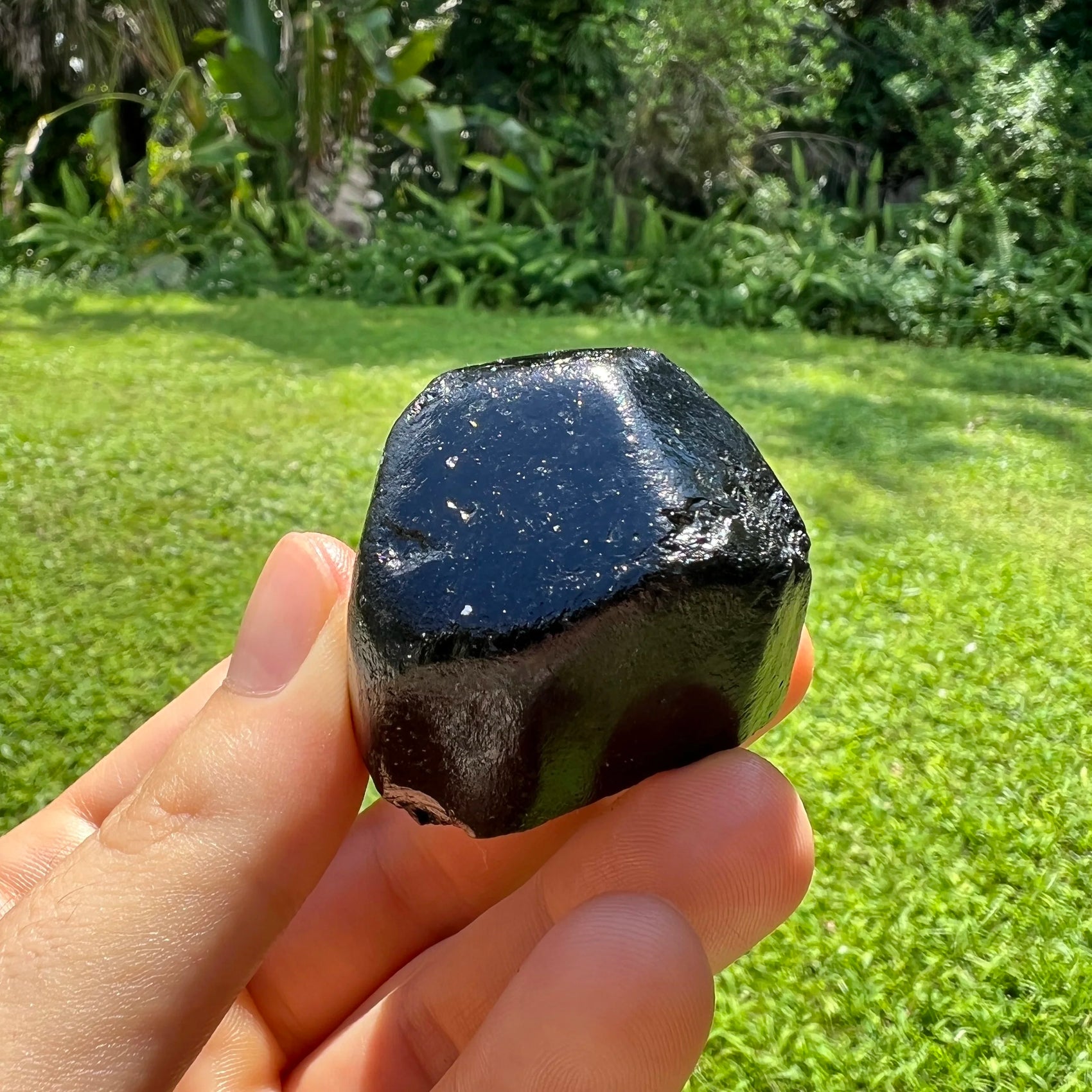 Base detail of Grade A Black Tourmaline raw