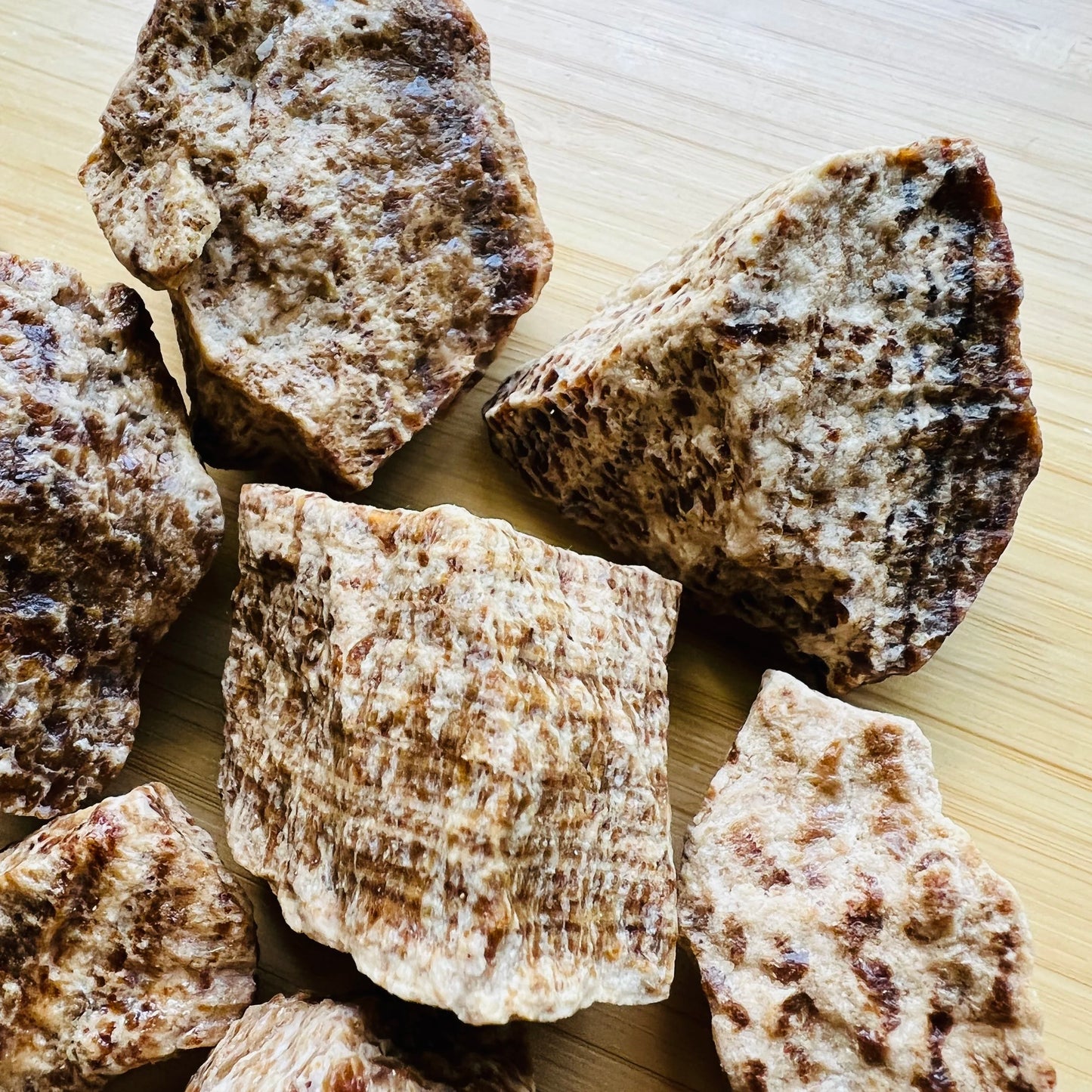 Alternate angle of Grade A Brown Aragonite raw showing overall shape